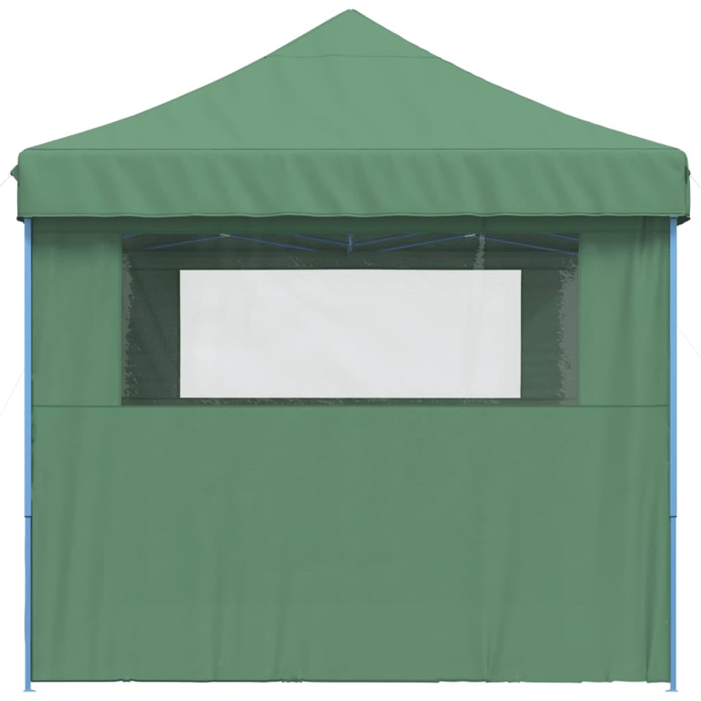 Namiot imprezowy składany Pop-up z 3 częściami bocznymi, zielony, namiot ogrodowy 410 x 279 x 315 cm, malowany proszkowo stalowy stelaż, tkanina Oxford z powłoką PCW