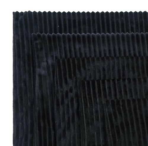 Image of RD TREND Cushion Cover Set of 5, Decorative Sofa Living Room Home Square Cushion Covers 18 Inch x 18 Inch, Aesthetic Corduroy Striped Double Sided (Black, Pack of 5)