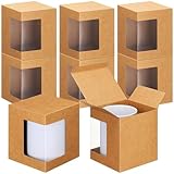 Harloon 36 Pack Mug Boxes for Gifts Coffee Mugs Boxes Gift for Shipping Sublimation Transparent Wine Glass Gift Packaging Box for Blanks 11oz, 12oz, 15oz Wrapping(Brown)