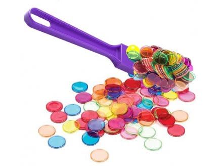 cavernedesjouets Kit Bingo Loto magnétique 2 en 1 - bâton ramasse jetons Violet + 100 pions Multicolores - Set Jeu Accessoires aimantes + Une Carte
