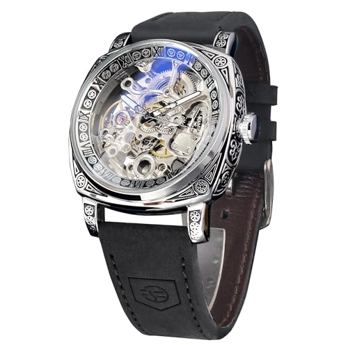 Imagen de FORSINING Relojes para hombre, cuadrado, retro