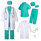 FBHLZ Kinder Doctor Cosplsy Kostüm, Rollenspiel-Kostüm für Kinder mit einer Vielzahl von Accessoires, geeignet für Jungen und Mädchen im Alter von 4–12 Jahren