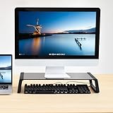 SVITA SVITA ANSAN Support de Moniteur Moniteur Riser Bureau Table d\'Ordinateur Verre Noir