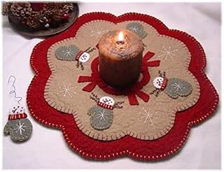 Snow Mittens Penny Rug Kit Pre Washed Wool Applique Kit Winter Pattern