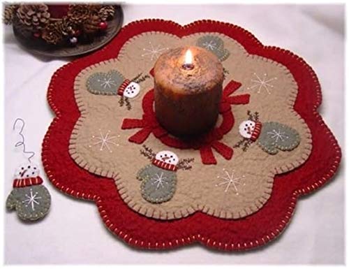 Snow Mittens Penny Rug Kit image