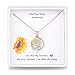 Qings Collar de Flor de Plata de Ley 925 con Colgante de Girasol y Madreperla Redonda, Regalo para Mujeres y Niñas