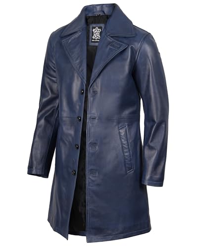Image of Decrum Leather Coat Men - Casual Car Coat Style Real Lambskin Mens Leather Coat