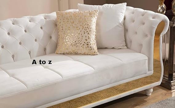 Image of A to Z Furniture Classic Chesterfield Sofa Set Luxury Chesterfield Sofa in for Home Living Room & Office (L-Shape 4 Seater Sofa Beige)
