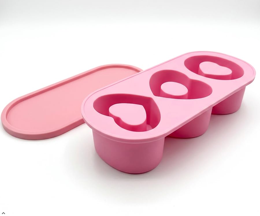 Molde de silicona para 3 cubitos de hielo, rosa miniatura 1