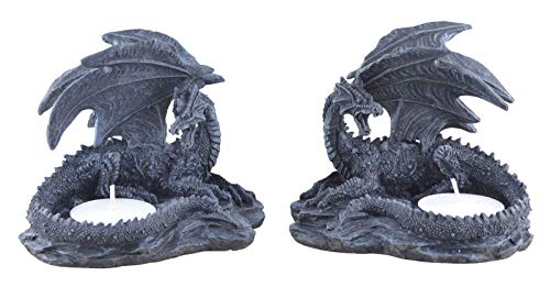 Vogler 816-997 2er Set Teelichthalter Drache Teelicht Dragon 10cm Figur Figurine