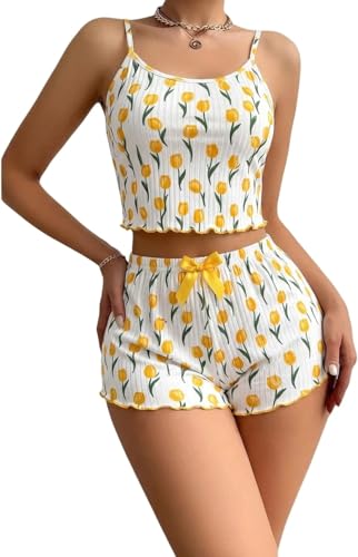 Image of SGC SWEDEN Women's Babydoll Lingerie Set with Boyshorts Panty, Cotton Blend, Multi-Colour, Free Size, 30-36 Inches, Adjustable Straps