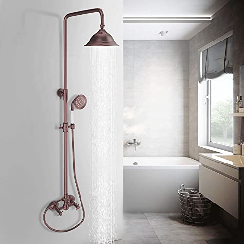 Colonna doccia termostatica, con soffione doccia 30*30CM, soffione doccia 6 getti, regolabile in altezza, set doccia con miscelatore, cromato | Leroy Merlin
