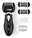 UTILYZE Most Powerful Rechargeable Electronic Foot File Wet & Dry Pedicure Tools Electric Callus Remover With Turbo-Boost Motor, 3 Rollers Included (Black)