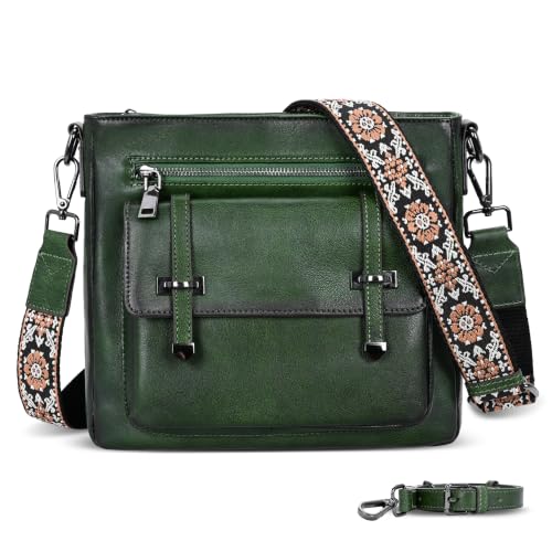 Image of Iswee Soft Leather Crossbody Bags for Women Shoulder Handbags Multi Pockets