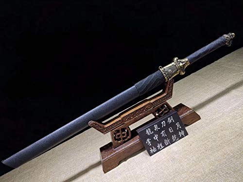 Loong Sword Oongsword Dragon Tang Dao | Handmade Full Tang Chinese Sword With High Carbon Steel Blade & Faux Leather Scabbard | Ideal For Martial Arts thumb #5