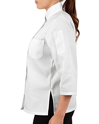 Womens White Classic ¾ Sleeve Chef Coat, S #TOP2