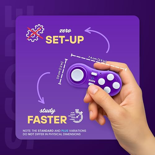 Image of Scope Remote- Remote for Anki. Customizable with Anki Add-on, Compatible with Windows, Mac, iOS, iPad, and Android. Quizlet Compatible, Anki Controller. Amethyst Purple, Plus (16-18 Hours Battery)