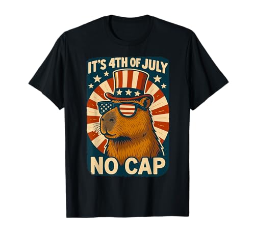 Divertido 4 de julio American Capybara Patriot Sin Cap Meme Cita Camiseta