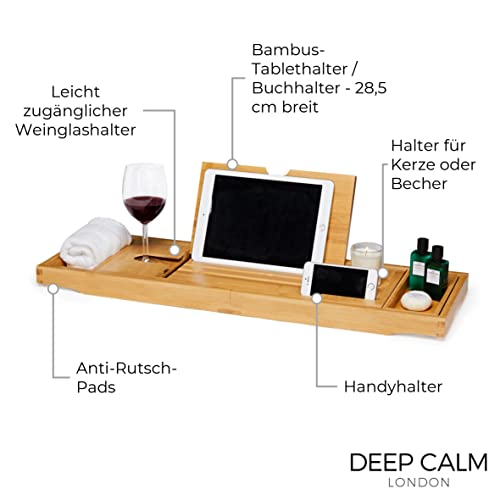Badewannenablage Deep Calm aus verstellbarem Bambus