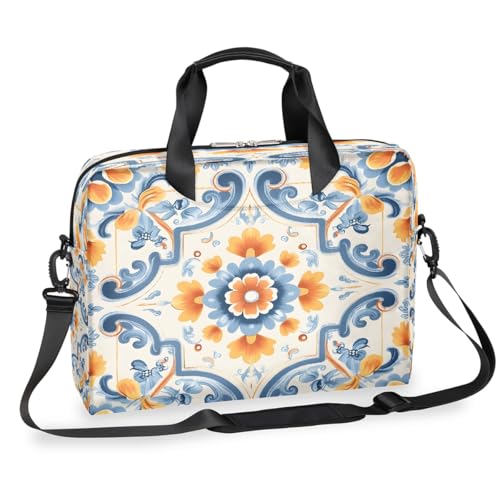 Maletín para laptop patrón azul y naranja 13-16 pulg miniatura 1