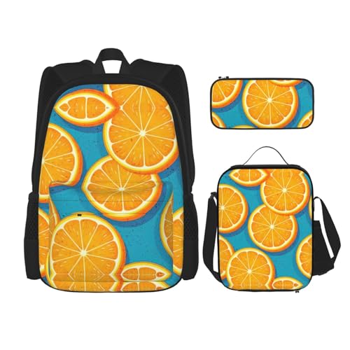 Sac à dos WURTON ensemble 3 en 1 imprimé orange résistant pour protéger vos repas