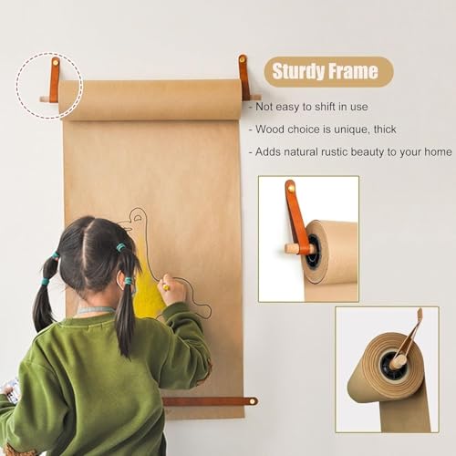 Rouleau de Papier Suspendu Kraft 77cm avec Support Mural - 6
