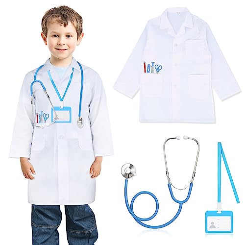 3 Stück Arztkoffer, Arztkittel Kinder, Laborkittel, Stethoskop, Doktor...