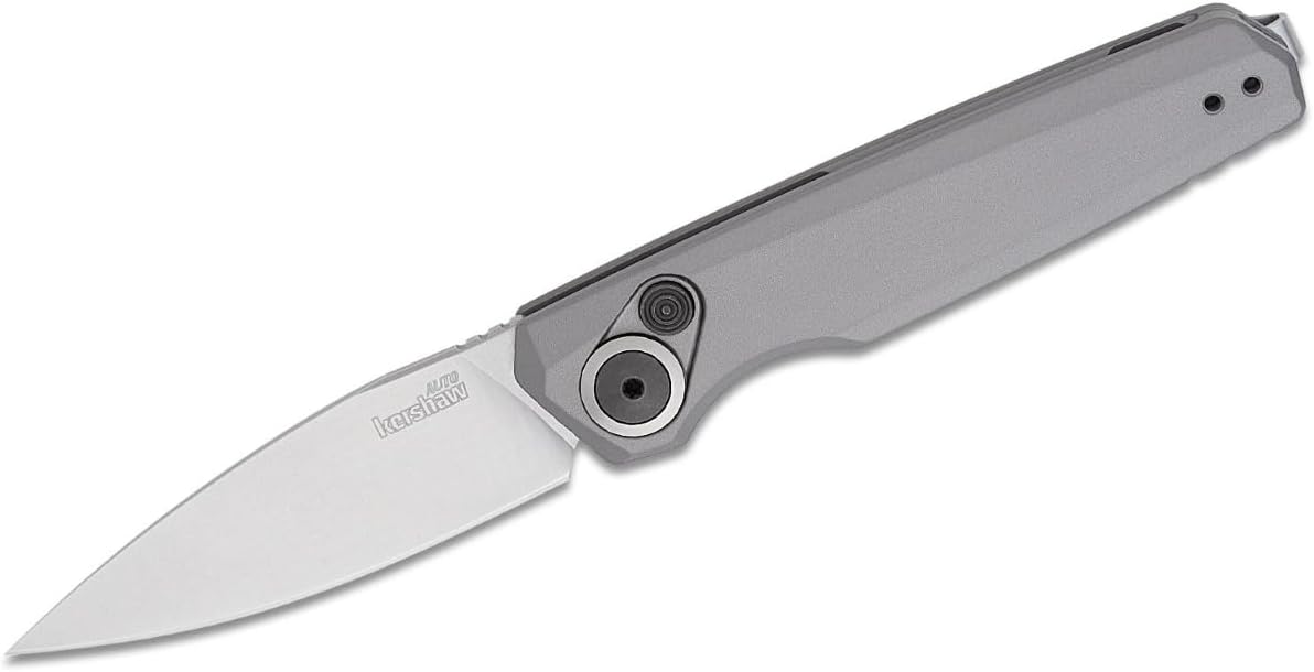 Kershaw Launch 18 Automatic Push-Button Lock Single Edge Spear Point Blade EDC Folding Knife - Gray - $1000 Min Vendor Direct Auto Knives Only. Cannot Ship toCA, CT, DE, MN, VT. Contact Sales Rep.