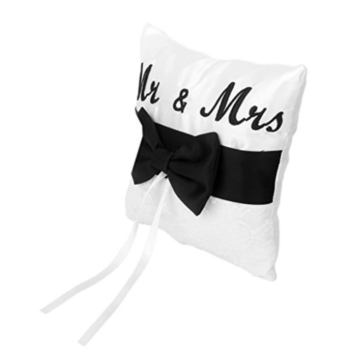 STOBAZA 2stücke Satin Ringkissen Mit Schleife Für Hochzeiten Design Schwarz Für Zeremonien Und Verlobungen Handgefertigt Satin