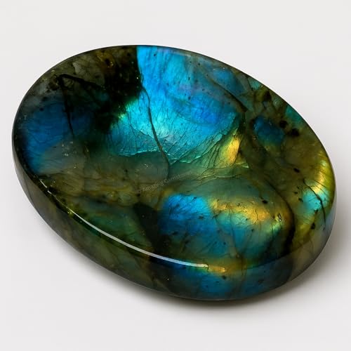 Amazing Gemstone Labradorite Worry Stone, Healing Crystals - Piedra Crystal Fidget for Gift, Meditation, Calming, Relaxation, Stress Relief