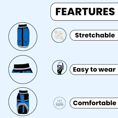 Image of Lulala Pet Puppy Clothes to Keep Warm in Autumn and Winter, Knitted Sweater, Teddy Poodle Clothes, Small Dogs Jacket Suitable for Pets (Blue, 8 Inch)