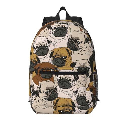 Sac à dos portable Pug à compartiments multiples pour voyage léger