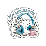 3Pcs Audiobook Girlie Sticker Funny Podcaster Cozy Reading Headphone Gift for Book Lover Audiobook Girlie Stickers Bookish Introverts Readers Bookworms Audiobooks Decal for Laptop Bottle Case Cars 3"