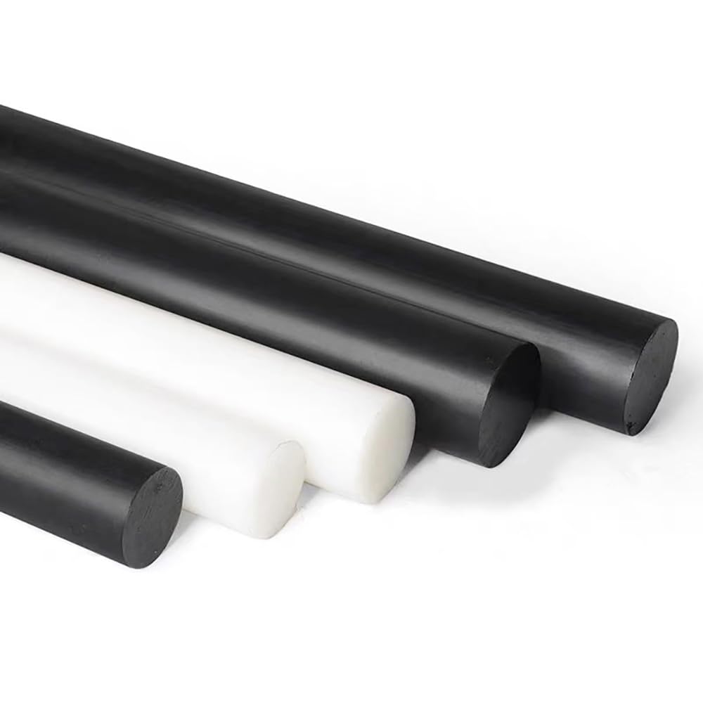 2 Stück POM-Nylonstab, Runder Hartplastikstab Mit 3–50 Mm Durchmesser, Hochsteife Technische Stange For Heimwerkerteile, Weiß/schwarz, Länge 500 Mm(White,7x500mm)