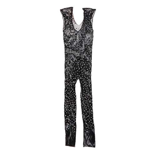DYNWAVE Meia-calça masculina arrastão cristais, body gay, meia-calça, Preto, Sleeveless