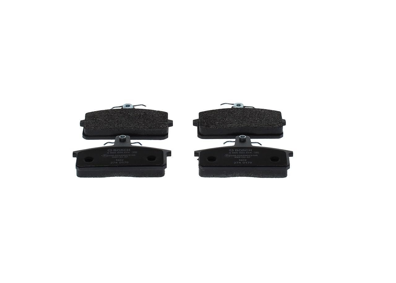 Bosch BP134 - Brake Pads Car Front Axle - Bosch Quality - Reduced Noise and Dust - ECE-R90 Certified - Copper-Free - 1 Set of 4 Pads
