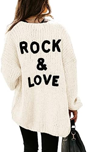 PRETTYGARDEN Womens Cardigan for Women Dressy，Chunky Knit Sweater Open Front Oversized Long Cardigan Outwear Coat(White, Small, s)
