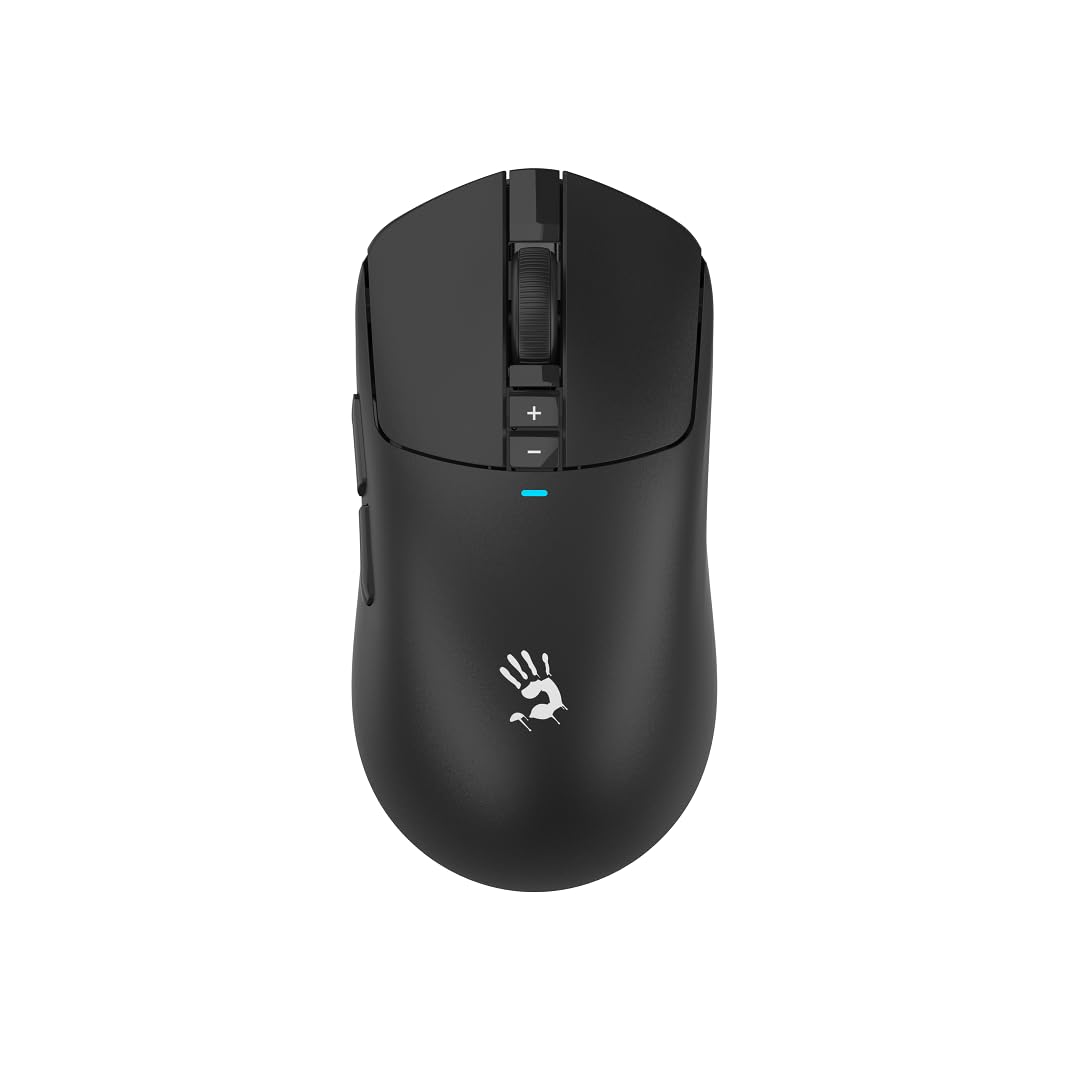 Bloody R72 - Ratón ultra inalámbrico para juegos 20000 CPI, sensor óptico de 1 ms, baja latencia, modo dual USB e inalámbrico, color negro