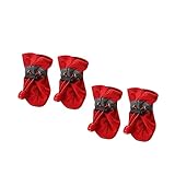 Ipetboom 4個犬用防水ブーツ 滑り止めソール付きペット靴 耐久性素材で屋外散歩や雨天時にも 使用可能な犬の靴