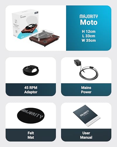 Lecteur de disques vinyles avec entrée et Sortie Bluetooth | Cartouche de qualité supérieure | Enregistrement USB | Haut-parleurs stéréo intégrés AUX, RCA | Tapis de Protection Inclus | MAJORITY Moto - Les Beatles, Paul McCartney, John Lennon, RIngo Starr, George Harrison Lecteur de disques vinyles avec entrée et Sortie Bluetooth | Cartouche de qualité supérieure | Enregistrement USB | Haut-parleurs stéréo intégrés AUX, RCA | Tapis de Protection Inclus | MAJORITY Moto – Image 8