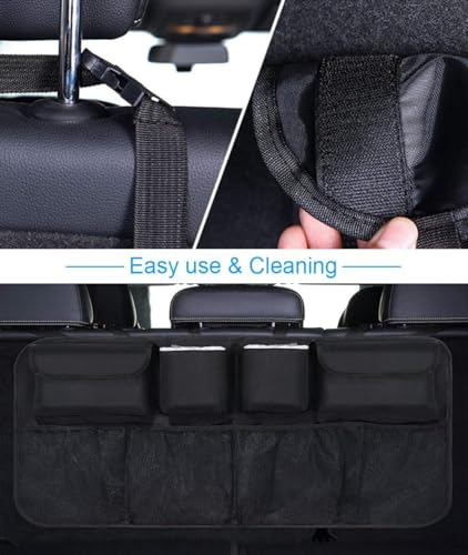 URAQT Kofferraum Organizer Auto, 100x45 cm Auto Aufbewahrungstasche, Kofferraumtasche, Wasserdichten Taschen mit Starkes elastisches, Zauberstabstruktur für SUV, Schwarz