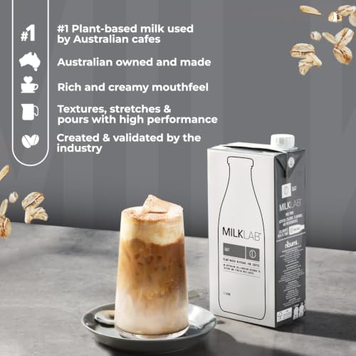Image of MILKLAB Oat Barista Milk 1L | Made with Australian Oats | Plant-Based Milk for Cafe-Style Coffee at Home | Smooth, Creamy & Frothy | Dairy-Free, Vegan | Contains Gluten