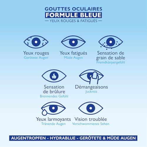 INNOXA Laboratoires - Blaue Formel Augentropfen - Aufhellung des Augenweiß – Befeuchtet gerötete und müde Augen – Originalformel – Made in France – Ohne Konservierungsstoffe - 2x10 ml