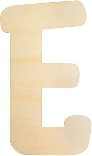 Letras de madera E grandes de madera de 12 pulgadas, letras de madera sin terminar para decoración de pared, manualidades, tablero de alfabeto