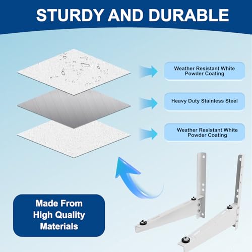 Image of Mini Split Wall Mounting Bracket for 9,000-18,000 BTU Air Conditioner, Heavy Duty AC Support Bracket for Outside, Holds Up to 330lbs