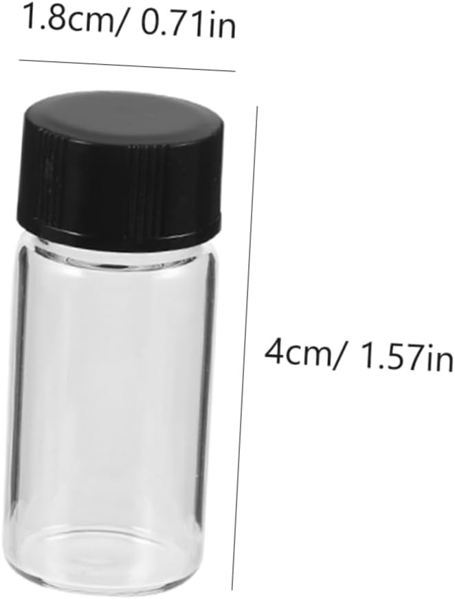 100pcs Glass Vials Caps Flat Bottom Bottles for Reagents and Samples High-pressure Resistant for Lab and Cosmetic Use