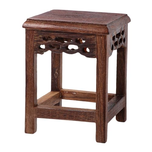 KONTONTY Supporto in Legno per Vaso di Fiori e Piedistallo per Piante da Interno, Espositore Vintage Artigianale Piccolo, per Soggiorno, Giardino e Decorazioni Minimaliste