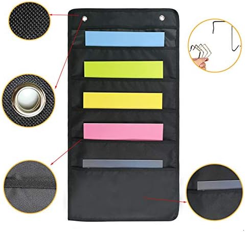 Hanging Pocket Chart,Storage Pocket Chart 5 Slots Heavy Duty Hanging Wall File Organizer Office Home Supplies Storage - Image 4