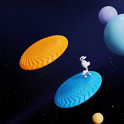Dlical 2 Pack Dog Frisbees Durable Dog Toys Freestyle Frisbeedog Flying Disc Nature Rubber Floating Flying Saucer For Outdoor Lawn Water Pool Beach Playing Interactive Toys #TOP6
