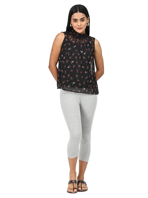 Image of Robinbosky Premium Stretchable Cotton Capri Legging for Women | Suitable for Formal wear & Casual wear | High-End Elastic Makes. The Leggings Squat Proof and Durable for Travel, Yoga, & Workout.